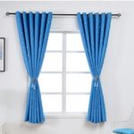 ผ้าม่านหน้าต่างลายดาว ผ้าม่านประตูกันแสง กันยูวี ห่วงตาไก่ ไม่อมฝุ่น ผ้าม่านทึบแสง