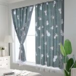 ผ้าม่านประตู หน้าต่าง สำเร็จรูป เวลโครม่านทึบ ผ้าม่านตีนตุ๊กแก 2 ชั้น ลายน่ารัก โปร่งแสง